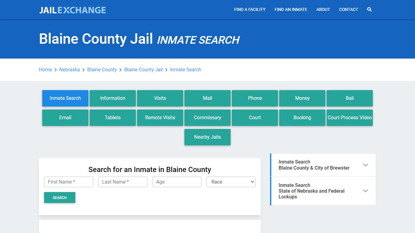 Blaine County Jail, NE Inmate Search: Roster & Mugshots